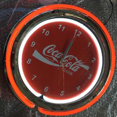 China Antique Style 15inch Double Neon Tubes Wall Clock for sale