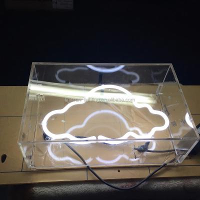 China Clear Acrylic Glass Tube Frame And Metal Case Glass Neon Signs for sale