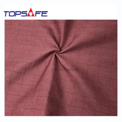 China 270gsm Wovenscarlet Aramid Fabric FR Red Polyester Fabric Flame Retardant Antistatic Modacrylic Fiber Modacrylic Fiber for sale