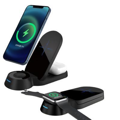 China PORTABLE Explosive Private Multifunctional Mobile Phone Holder Desktop Stand 3 in 1 Mobile Phone Wireless Charger for sale