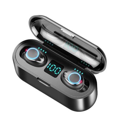 China Ear Hook Made In China F9 Tws Waterproof Wireless Earphone With Microphone Case 5.0 Charging Radio Earphone for sale