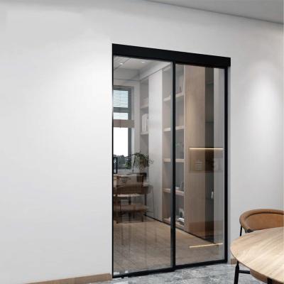 中国 Magnetic Screen Customized Stainless Steel Glass Style Interior Exterior Automatic Sliding Door 販売のため