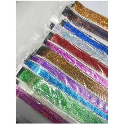 China Silky Straight Hair Tinsel Extensions Clip In Hair Tinsel Wave Extension 18Inch for sale