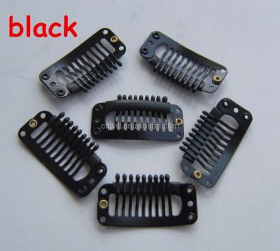 China wholesale 9teeth snap clip plain hair clips snap hair comb clips 9 teeth 3.2cm for sale