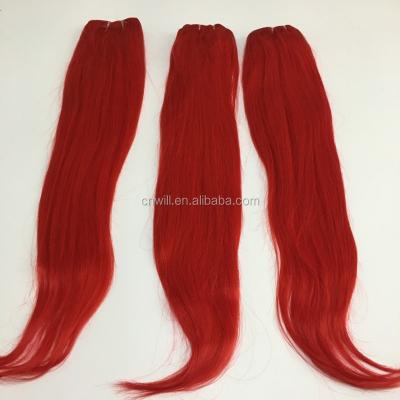 China Silky Straight Wave Red Brazilian Hair Weaves Brazilian Hair Bundles Color Red Non-Remy Hair Extensions for sale