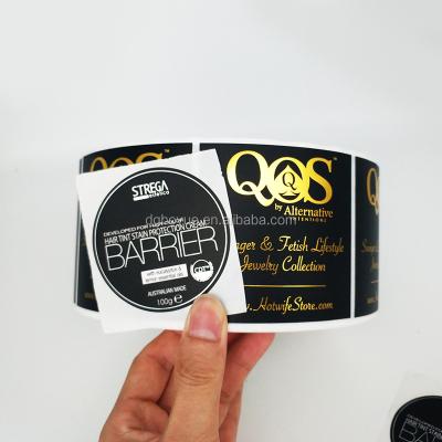 China Ribbon Labels Waterproof Custom Round Aluminum Foil Stickers Gold Foil Packaging Hot Stamped Printing for sale