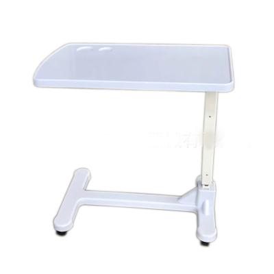 China Modern ABS Plastic Removable Medical Hospital Movable Adjustable Dining Table Movable Over Bed Table for sale