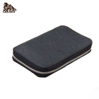 China OEM NATIONAL Fancy saffiano factory rifid card chain case key holder genuine leather key bag for sale