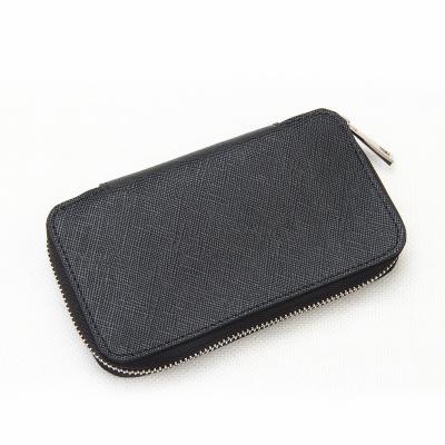 China Gift Customized Logo Keychain Organizer Case Holder Genuine Leather Wallet Zipper Main Wallet for sale