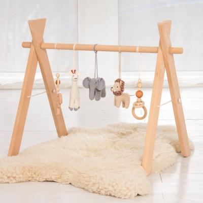 China Eco-friendly.anti-slip.water-proof XIHA Wooden Baby Gym Play Set Baby Play Gym for Kids Toys Wooden Activity Fitness Frame Toys with Hanging Rack indoor play gym for sale