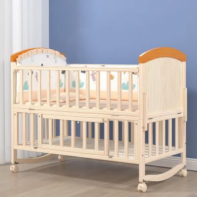 China Durable+Adjustable+Mobile XIHA Multi-Functional Children's Crib Safety Crib Baby Crib Wooden Convertible Cradle with Wheels for Babies Sleeping for sale