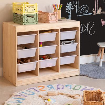 China XIHA Environmental Material Montessori Nursery Guard Furniture Shelves Wooden Organizer Set Toys Baby Montessori Furniture Shelf Storage Cabinet for sale