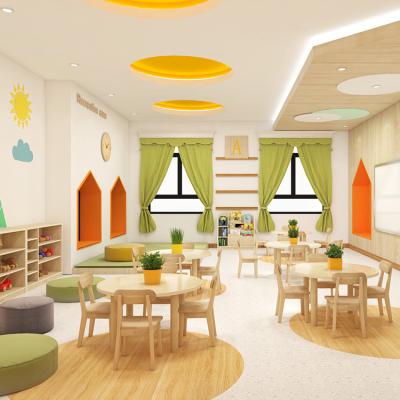 China Montessori Modern Preschool Kindergarten Classroom XIHA Infant Table Chair Sets Wooden Cubbies Furniture Kids Design for sale