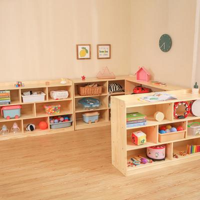 China XIHA Montessori Wooden Shelf School Toy Storage Furniture Kids Toy Cabinet Environmental Montessori Material Wooden Furniture With Back Compartment for sale