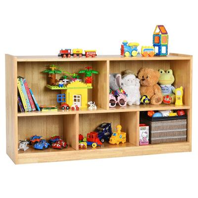 China XIHA Montessori Wooden Shelf Toy Storage Furniture Kids Toy Cabinet Environmental Montessori Material Wooden Indoor Furniture With Back Compartment for sale