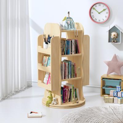 China XIHA Adjustable Custom Children's Shelf Montessori Wooden Revolving Bookshelf (Size) Revolving Book Stand For Children School Furniture Bookcases for sale