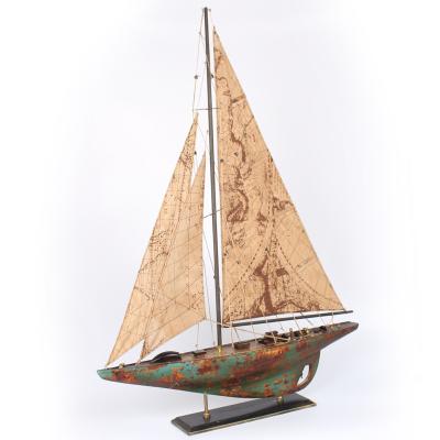 China Europe Wooden Handicraft Yacht Ship Model Nautical Decor For Atlantic Home Decoration for sale