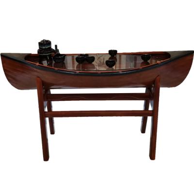 China Kung fu coffee table simple modern solid wood boat coffee table and retro chair combination desk solid wood for sale