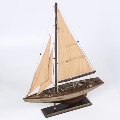 China Europe Custom Printing Your Own Logo New Sailboat Sets Office Miniature Wooden Model Boat Decoration for sale