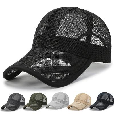 China breathable & Wholesale Waterproof Black Summer Breathable Trucker Hats Men Women Outdoor Sports All Full Mesh Baseball Hats for sale