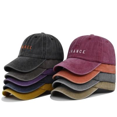 China COMMON Wholesale Bulk Acid Washed Dad Hat Men Women Black Vintage Style Embroidered Unstructured Baseball Cap for sale