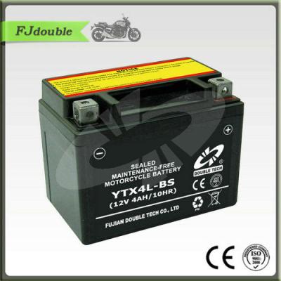 China YB4L-BS Motorcycle Lead Acid Battery YB4L-BS (12V 4AH) MF for sale