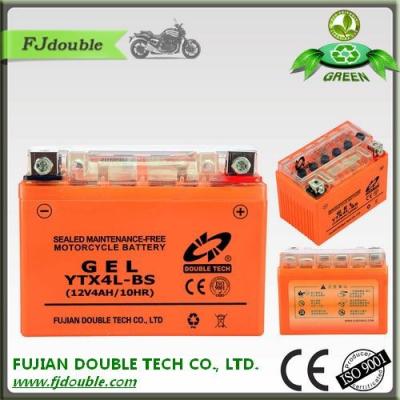 China Motorcycle/scooter maintenance free battery ytx4l-bs 12v 4ah 10hr for energy storage for sale