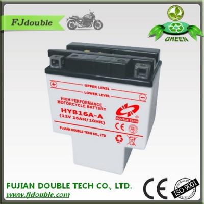 China Heavy duty motorcycle/scooter FJ DOUBLE TECH 12v 16ah motorcycle battery, engine battery with CE, ISO for sale