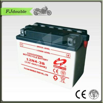 China Motorcycle / Scooter Standard Dry Charge Motorcycle Rechargeable Battery 12N4-3B (12V 4Ah) for sale