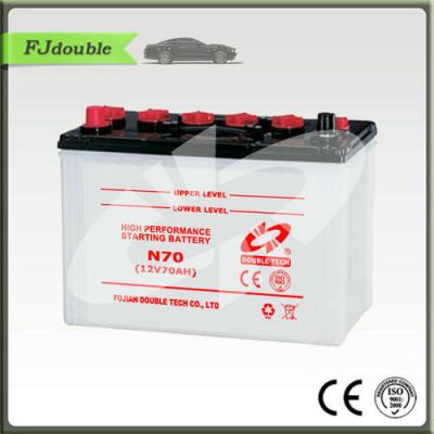 China Dual Car Tech 12V 70AH Car Battery Features N70 for sale