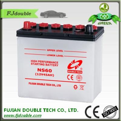 China Used Car NS60 SMF 12v 45ah Dry Lead Acid Battery for sale