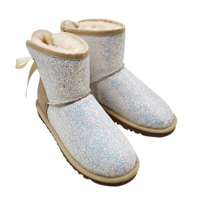 China Thermal Sequin Women Snow Boots Wholesale Fashion Boots For Women Snow Boots With Bows for sale