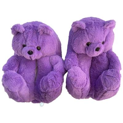 China Cheap Custom Fashion Trend Lovely Plush Animal Slipper Custom Animals Bedroom Teddy Bear Slipper for sale