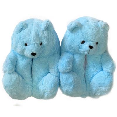 China Lovely Women Fashion Trend Slippers Winter Animal Bedroom Indoor Slippers Fur Slippers Toys Teddy Bear Soft Plush Slippers for sale