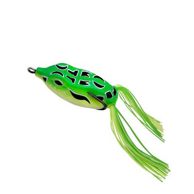 China Vivid Fish Action 6cm 14g Topwater Soft Wobblers Swimming Frog Fishing Lure With Silicone Rubber Skirt Bionic Tail 3D Soft Long Bait for sale