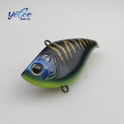 China High Quality ABS Yotoo Hard Plastic PESCA Customized 75mm 22.6g Saltwater Sinking Fishing Vibration Primer VIB Lure Mustard Hook for sale