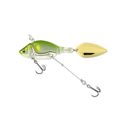 China Wholesale Metal In Hrad Sinker Spinner Swimbait Bass Trout Fishing Vib Metal 13.6g Stock 44mm Builds Lure With Spinning Sequins for sale