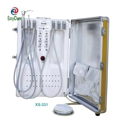 China Metal Full Set Portable Mobile Dental Turbine Unit With Air Compressor Mobile Suction Cart Oil Free Dentist For Dental Clicnic for sale