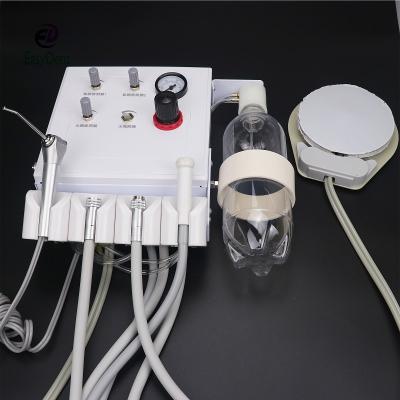 China Plastic Dental Turbine Unit Portable Work With Air Compressor 3 Way Syringe 2/4 Holes Teeth Whitening Unit Foot Control Dental Pedal for sale