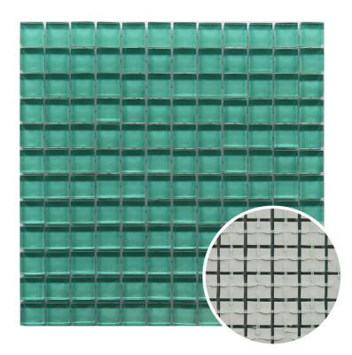 China Parquet Silicone Stick Glass Tiles Dot Mounted Mosaic For Wall And Floor for sale