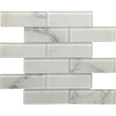 China High Quality White Color Laminated Parquet Mosaic Glass Mosaics for sale