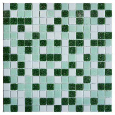 China Parquet Picture Kitchen Cladding Glass Slab Mosaic Green for sale