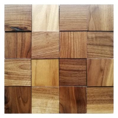 China Parquet Mosaic Square Recycled Solid Wood Wall Panels For Crafts for sale