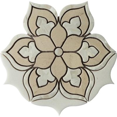 China Parquet Irregular Waterjet Stone Mosaic For Wall Decoration for sale