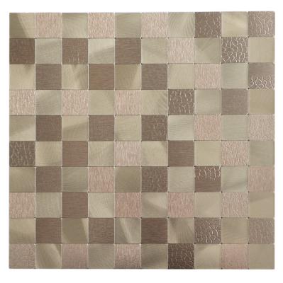 China Mixed Aluminum Parquet 30x30mm Gold Peel And Stick Mosaic for sale