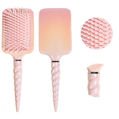 China Salon Factory Direct Sale Shine Rose Color Straight Hair Head Scalp Massage Pad Brush Big Board Datandling Comb For Hairdresser Salon for sale