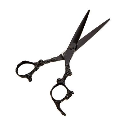 China Black Men Hairdressing Totem Dragon Scissors Salon Tools Barber Scissors Flat Blade Blade Hair Cutting Tools Sharp Thinning Scissors for sale