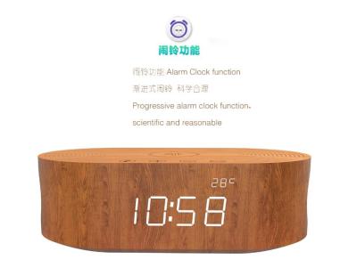 China Digital Desktop Table Clocks LED Display Large Wooden Home Jumbo Wooden Alarm Clock for sale