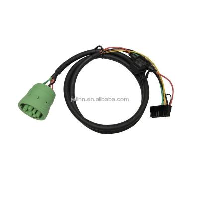 China Cars Green J1939 German 9 Pin Female to Molex 20 Pin Female Cable with Fuse for sale