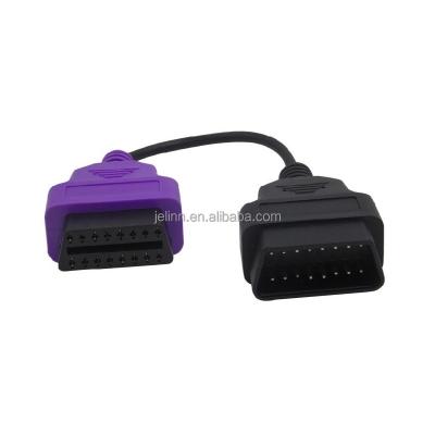 China Diagnostic Fault Code OBD2 OBDII 16 Pin J1962 Purple Male To Female Extension Round Cable for sale